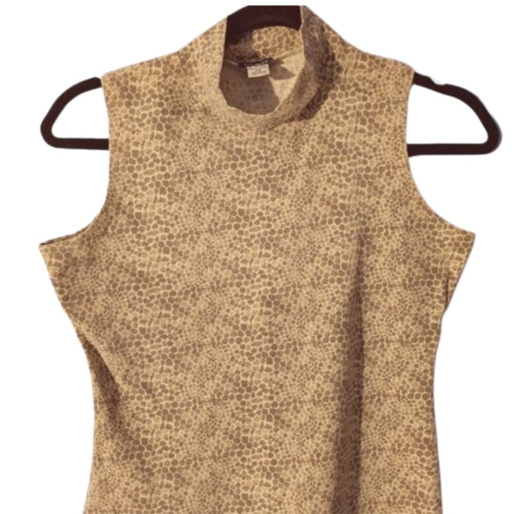 Resource animal print mock neck sleeveless t-shirt